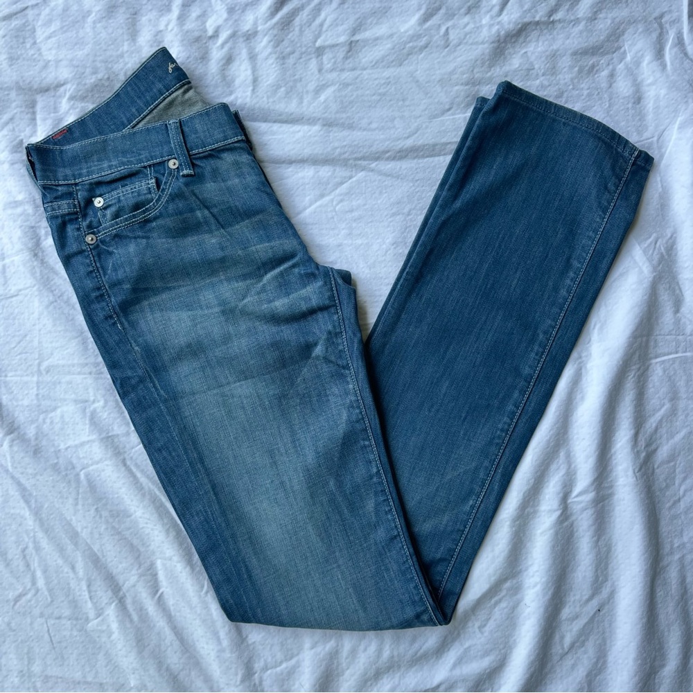 7 For All Mankind Blue Straight Jeans